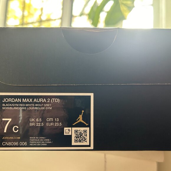 Nike Jordan Max Aura 2 Toddler Shoes Size 7C Trainers CN8096-006 Black Red - Picture 6 of 6